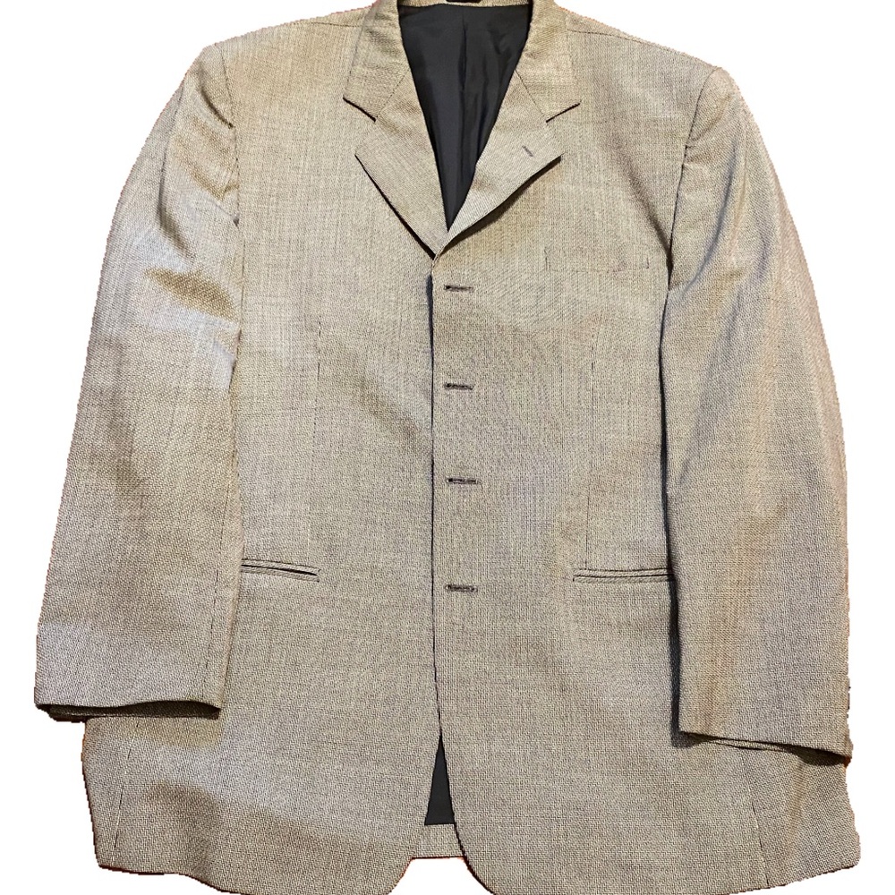 EMUO BRUZZI ITALY Men’s 42R Wool Blazer suit jacket olive gray 3 button
